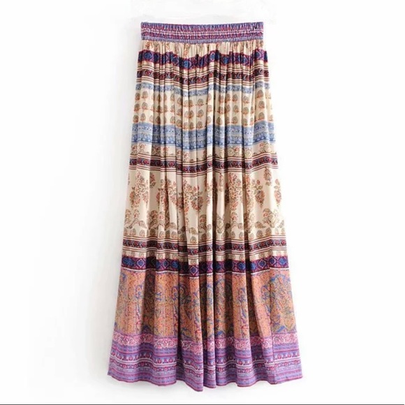 Gypsy boho broomstick skirt long maxi spell S M hippie bohemian free spirit - Picture 2 of 11
